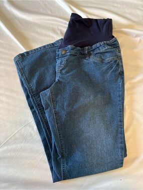 Hybrid & Company Women's Maternity Stretch Bootcut Jeans - Dark Blue